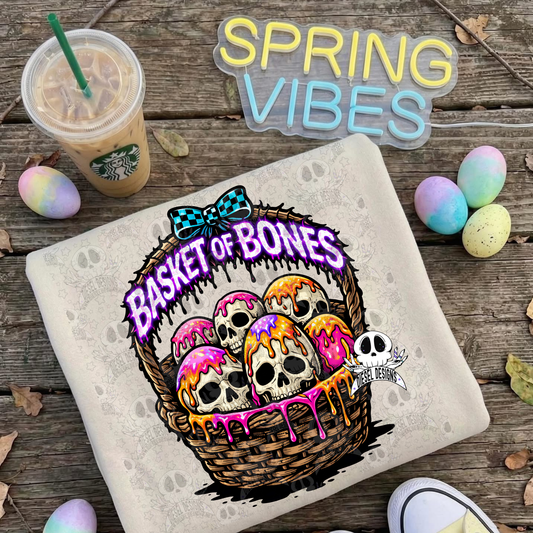 Basket Of Bones Colorful PNG  | 300 DPI | Transparent PNG | Digital File Only
