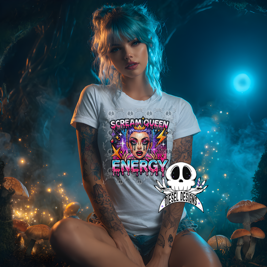 Scream Queen Energy V2 PNG  | 300 DPI | Transparent PNG | Digital File Only