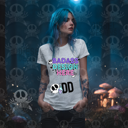 White T-shirt Mushroom Forrest Mock Up Bundle | AI Assisted Mock UP | PNG | Bundle