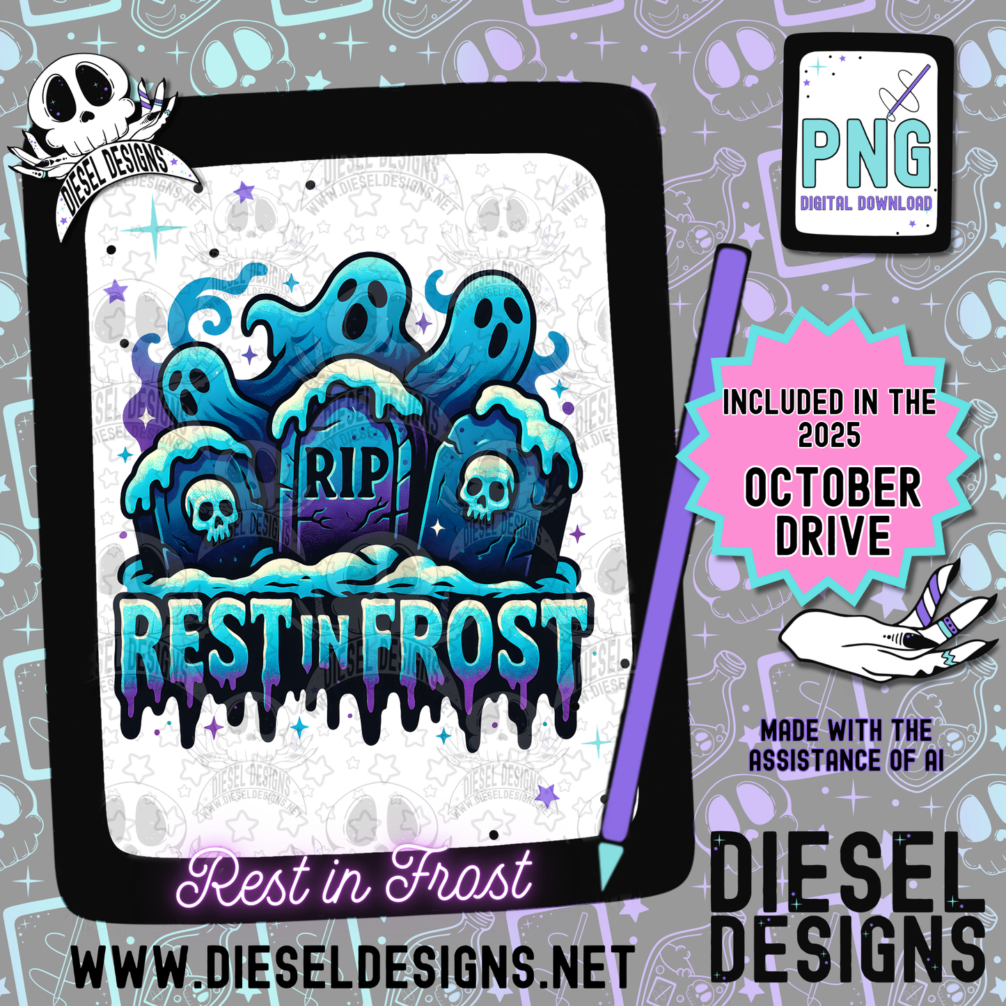 Rest In Frost V1 PNG  | 300 DPI | Transparent PNG | Digital File Only