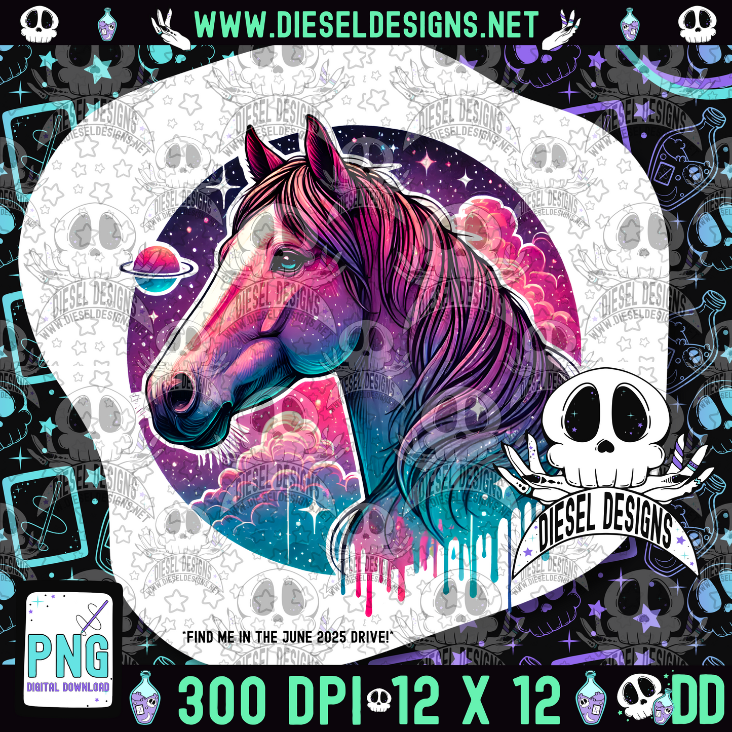 Galaxy Horse V2 PNG  | 300 DPI | Transparent PNG | Digital File Only