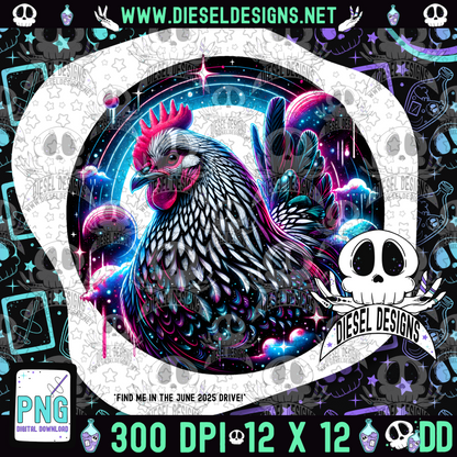 Galaxy Chicken V1 PNG  | 300 DPI | Transparent PNG | Digital File Only