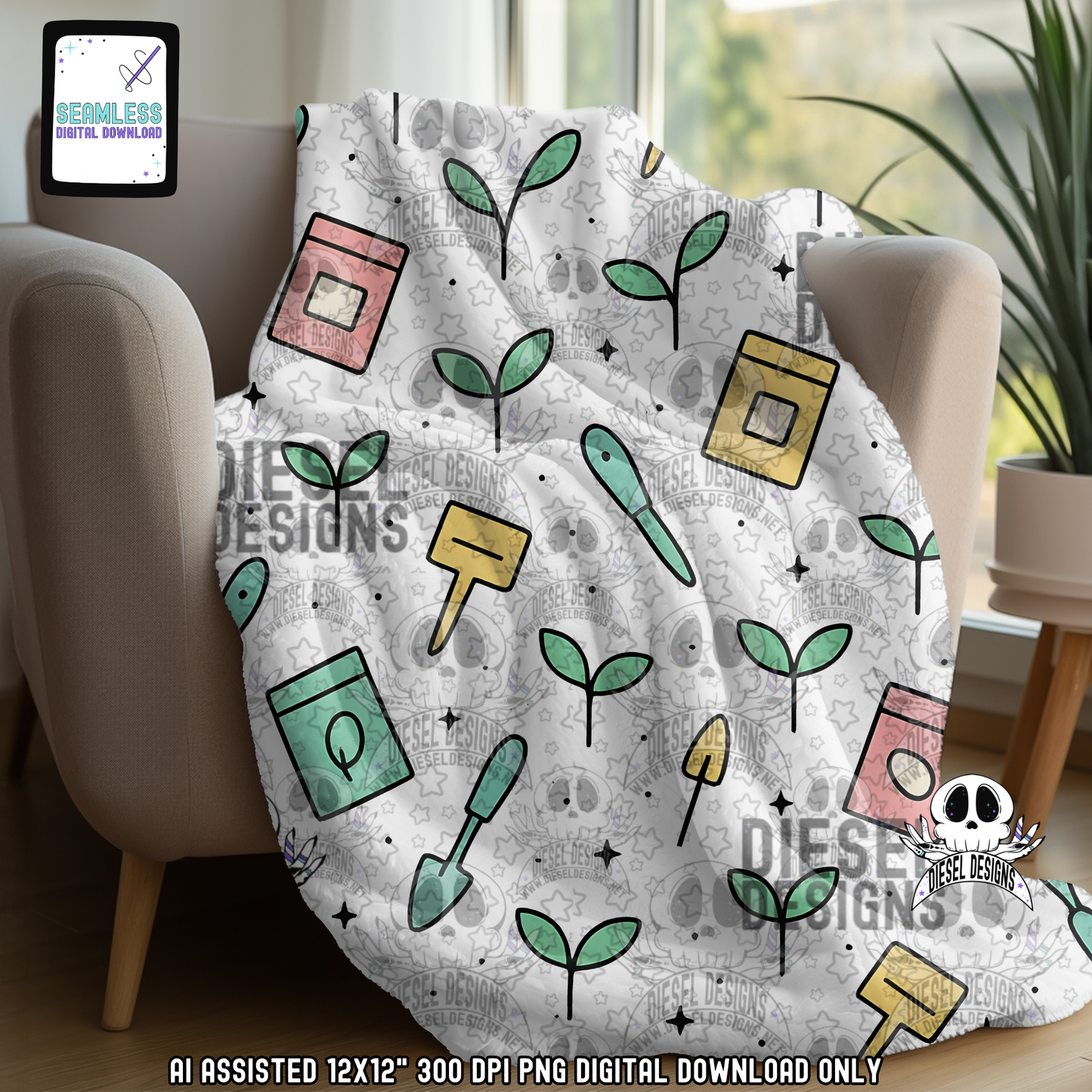 Seed Pack Seamless | Seamless File | 300 DPI | 12" x 12" | Digital File only