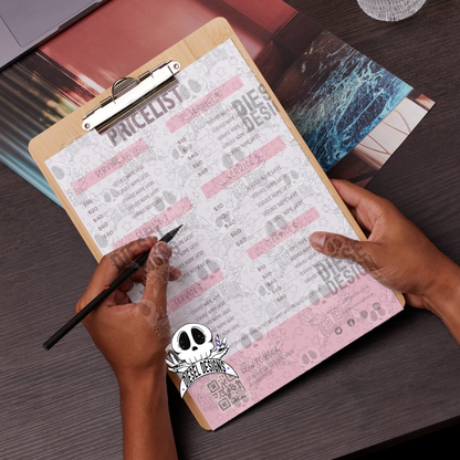 Pink Pricelist With QR Code | Pricelist | Editable in CANVA