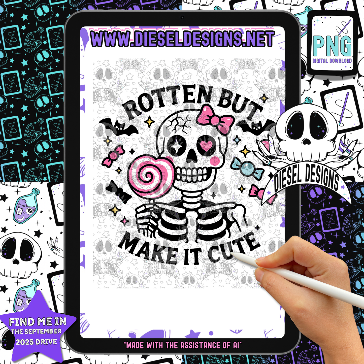 Rotten But Make It Cute PNG  | 300 DPI | Transparent PNG | Digital File Only