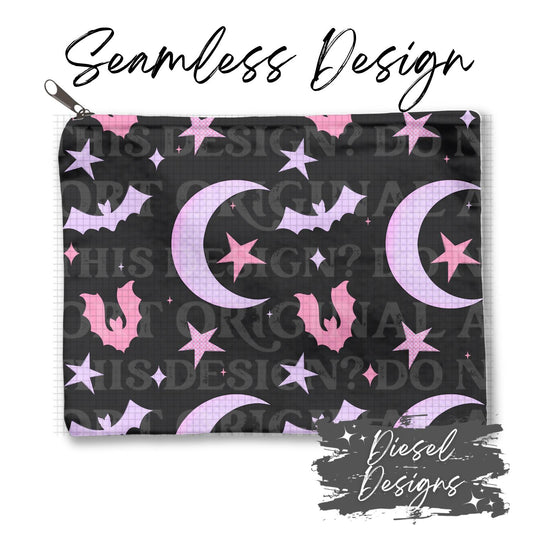 Pink & Purple Black Starry Night | Seamless File | 300 DPI | 12" x 12" | Digital File only