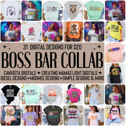 The Boss Bar Collab | 300 DPI | PNG | Seamless | Tumbler Wraps | Collab | Digital File Only (Copy)