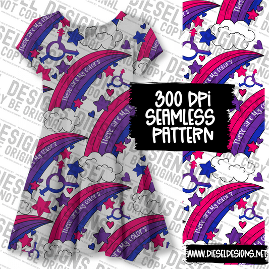 Bisexual Rainbow  | 300 DPI | 12" x 12" | Seamless File