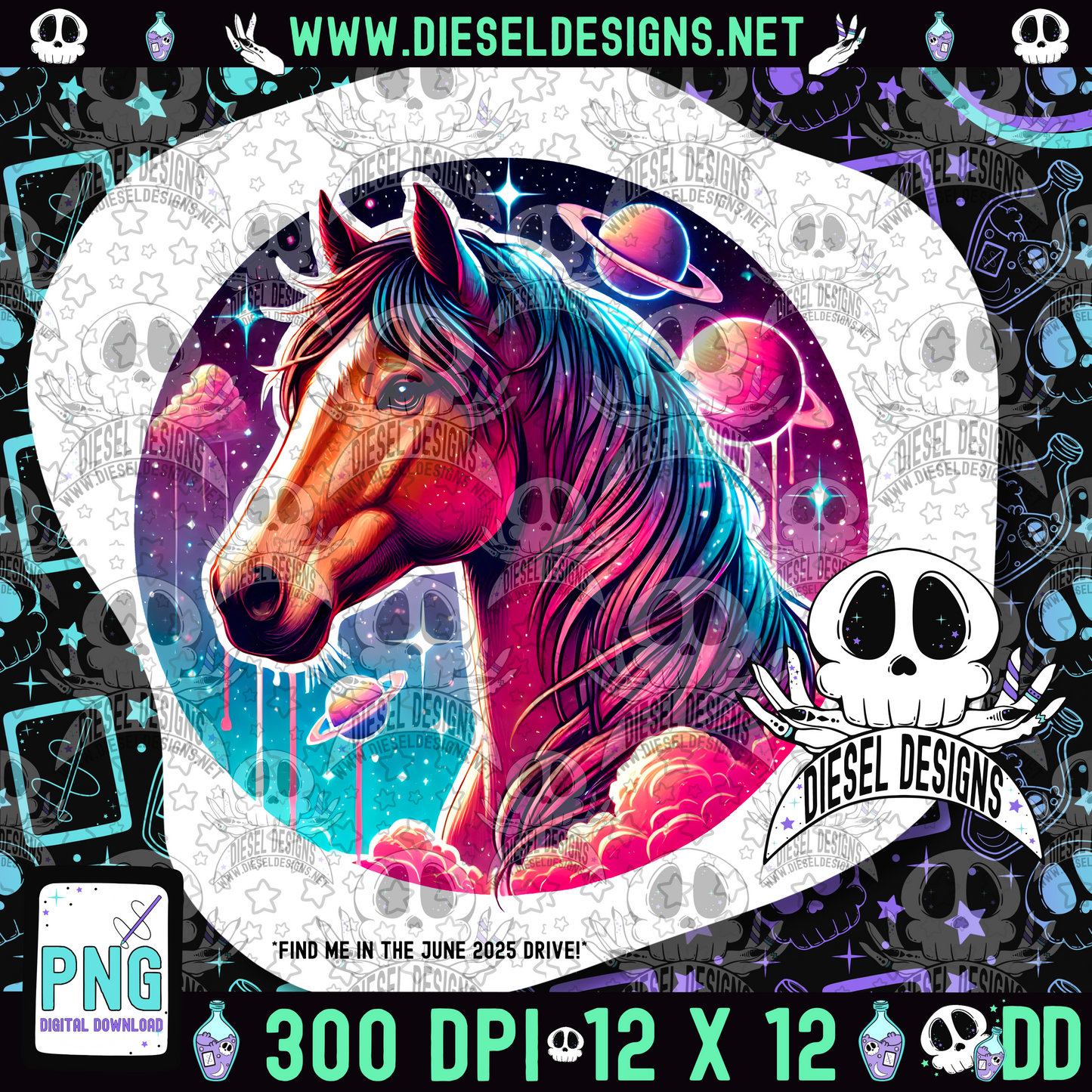 Galaxy Horse V1 PNG  | 300 DPI | Transparent PNG | Digital File Only