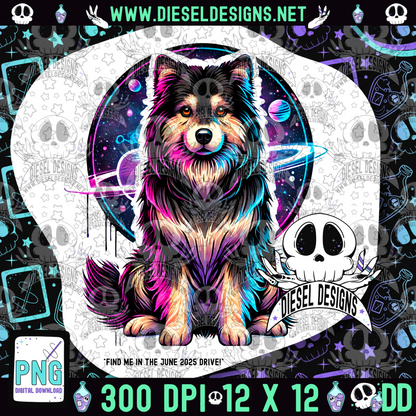 Galaxy Compfy Dog V2 PNG  | 300 DPI | Transparent PNG | Digital File Only
