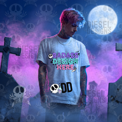 White T-Shirts In The Graveyard Mock Up Bundle | AI Assisted Mock UP | PNG | Bundle