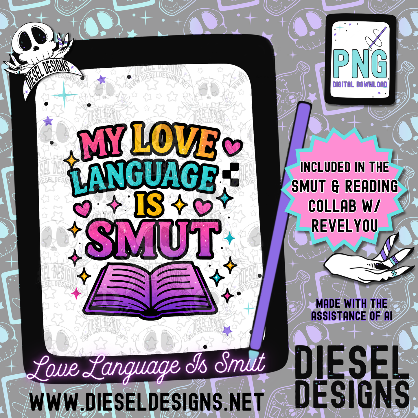 Smut And Reading Collab With RevelYou Design Co | 300 DPI | PNG | Tumbler Wraps | Libby Wraps | Collab | Digital File Only