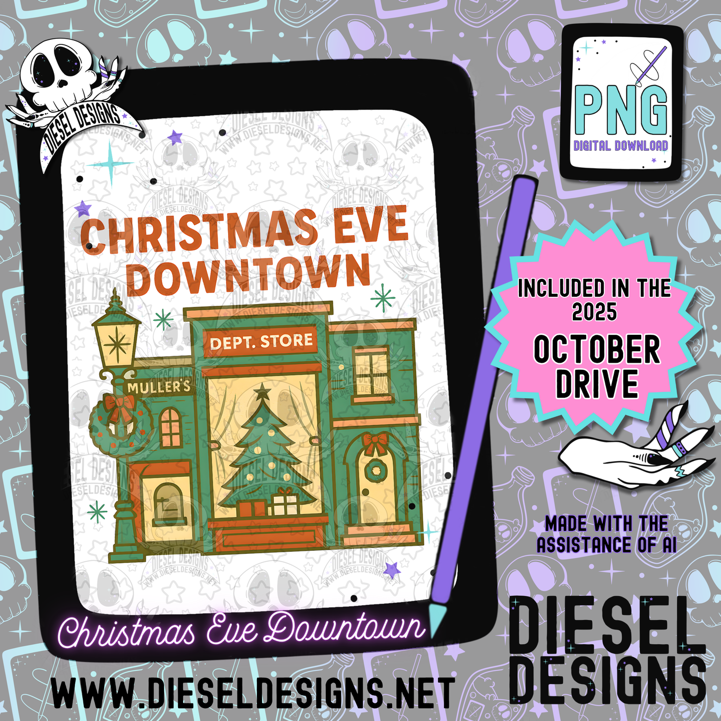 Retro Christmas PNG Bundle  | 300 DPI | Transparent PNG | Digital File Only | Bundle