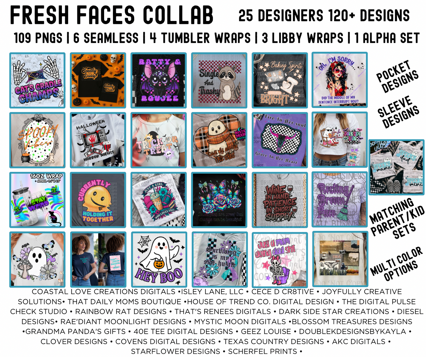 Fresh Faces Collab | 300 DPI | PNG | Seamless | Tumbler Wraps | Collab | Digital File Only