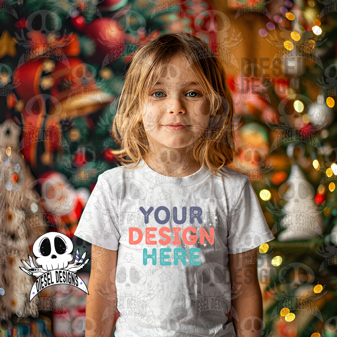 Christmas Cuties White Tshirt Mock Up Set | AI Assisted Mock UP | PNG |