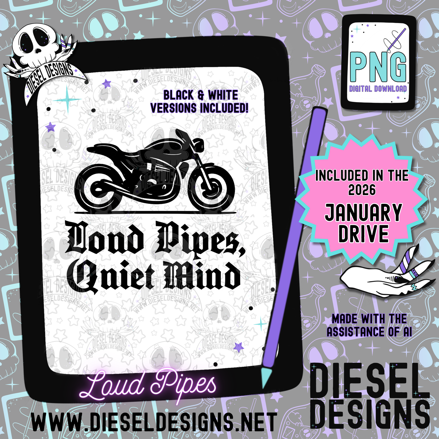 Loud Pipes PNG  | 300 DPI | Transparent PNG | Digital File Only