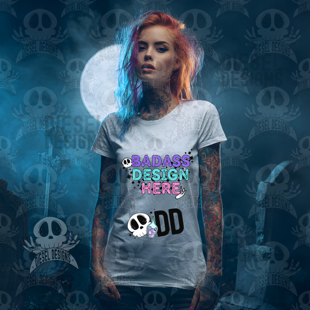 White T-Shirts In The Graveyard Mock Up Bundle | AI Assisted Mock UP | PNG | Bundle