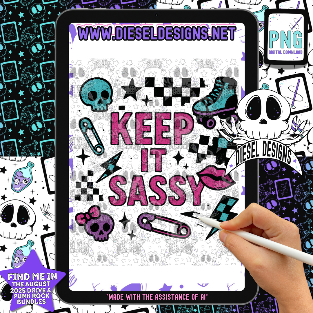 Keep It Sassy PNG  | 300 DPI | Transparent PNG | Digital File Only