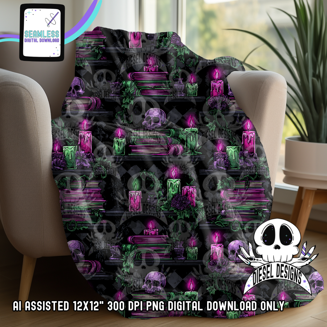 Glowing Books Seamless | Seamless File | 300 DPI | 12" x 12" | Digital File only