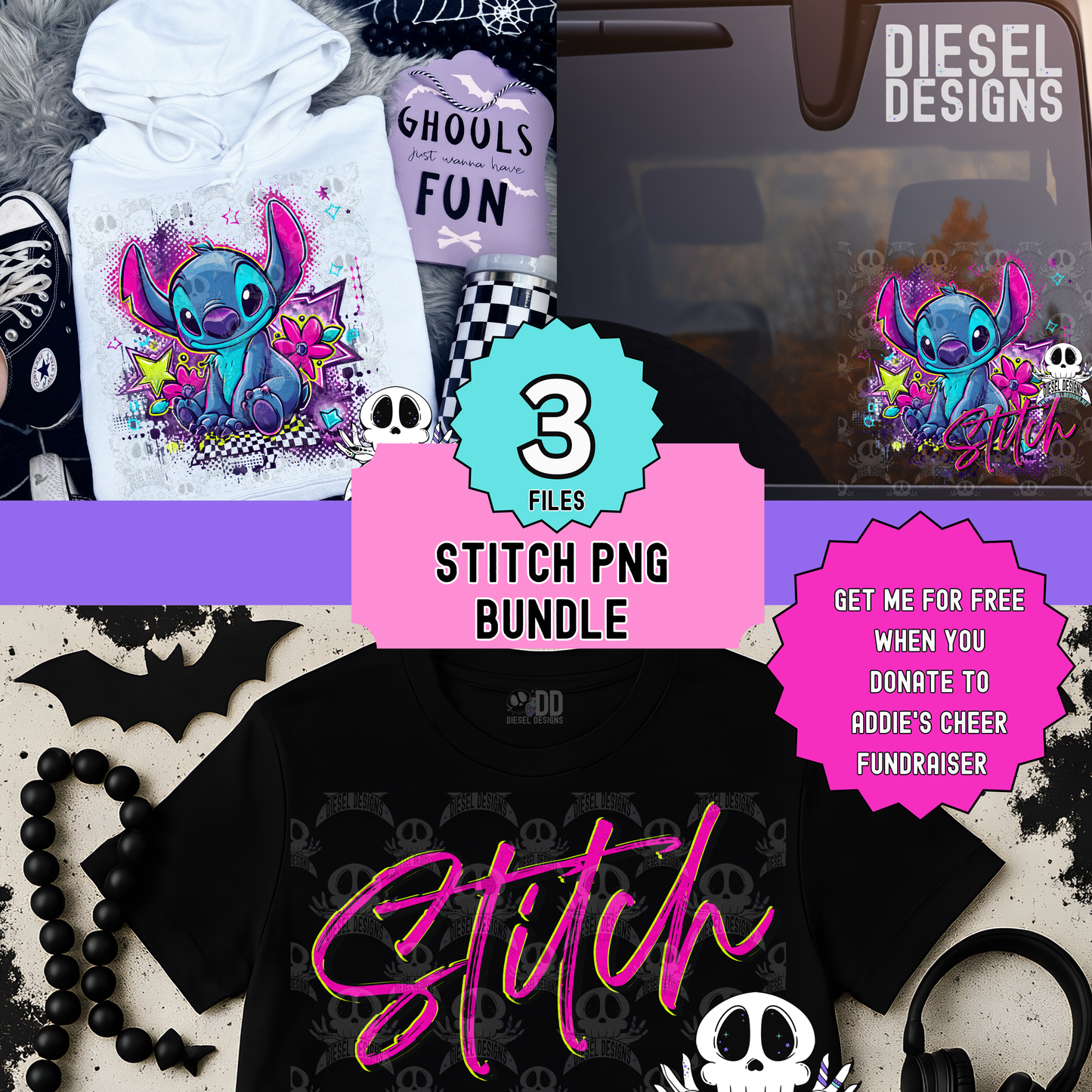 Blue Monster Cheer Fundraiser For Addie PNG Pack