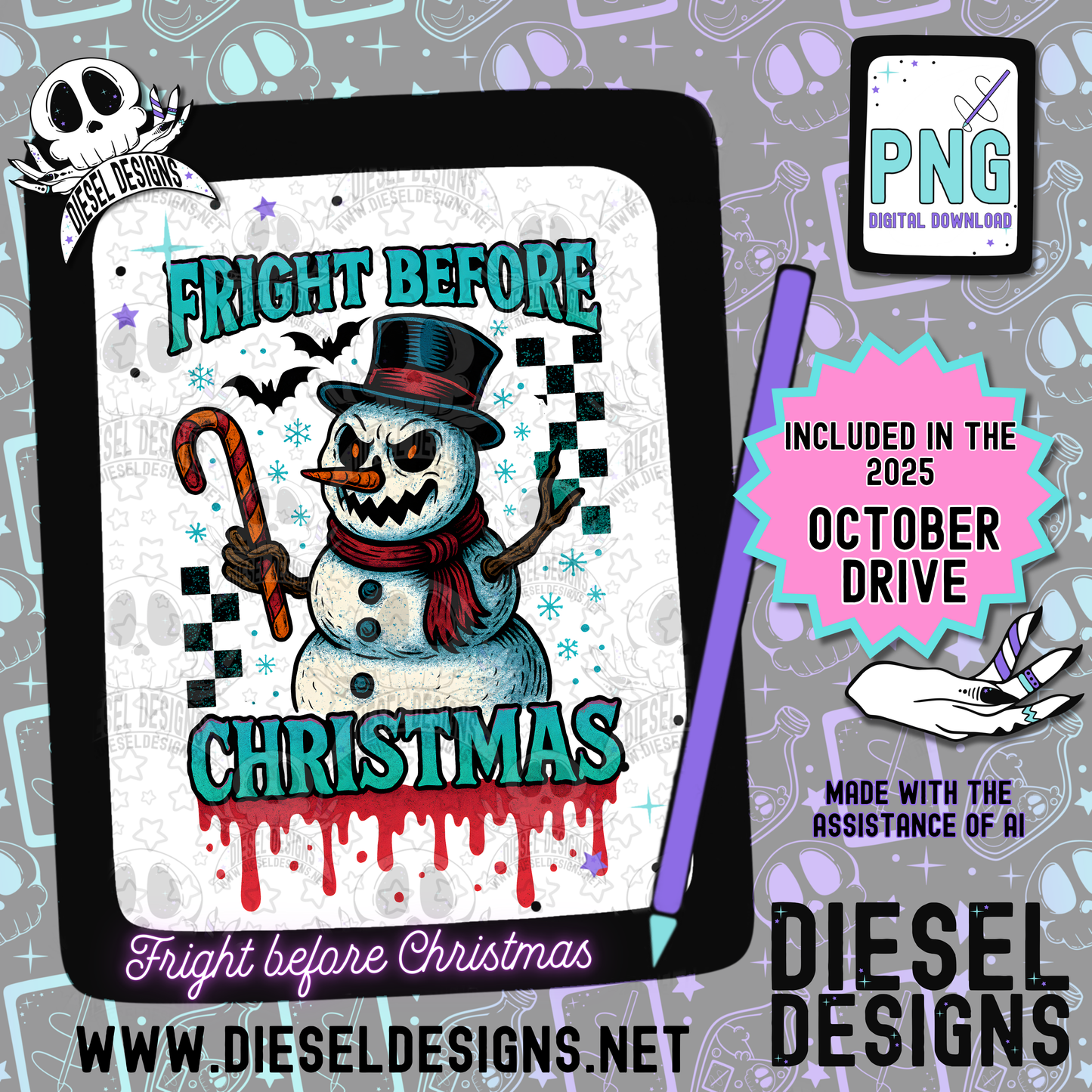 Fright Before Christmas PNG  | 300 DPI | Transparent PNG | Digital File Only