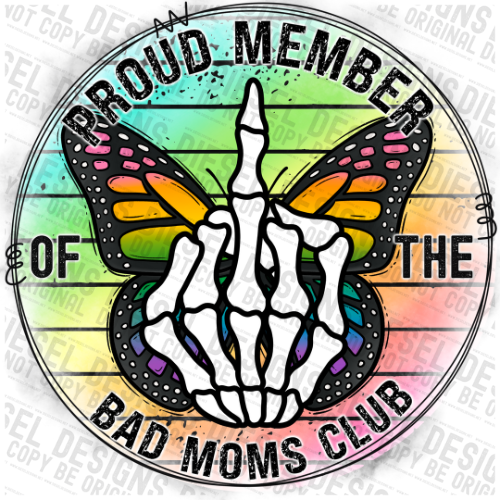 Bad Moms Club - Middle Finger | 300 DPI | Transparent PNG