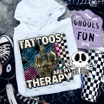 Tattoos Are My Therapy PNG  | 300 DPI | Transparent PNG | Digital File Only