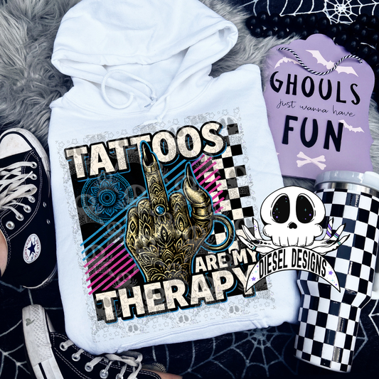 Tattoos Are My Therapy PNG  | 300 DPI | Transparent PNG | Digital File Only