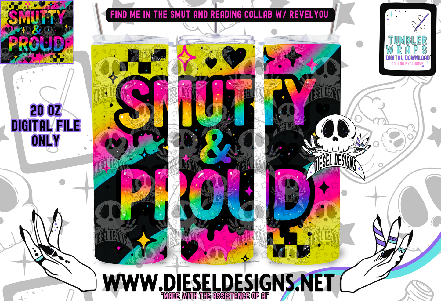 Smut And Reading Collab With RevelYou Design Co | 300 DPI | PNG | Tumbler Wraps | Libby Wraps | Collab | Digital File Only