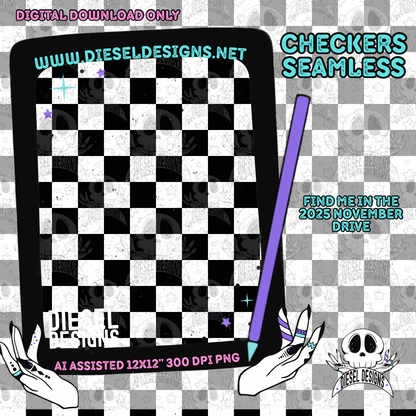 Checkers Seamless | Seamless File | 300 DPI | 12" x 12" | Digital File only