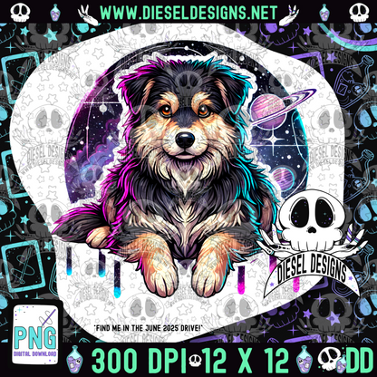 Galaxy Compfy Dog V1 PNG  | 300 DPI | Transparent PNG | Digital File Only