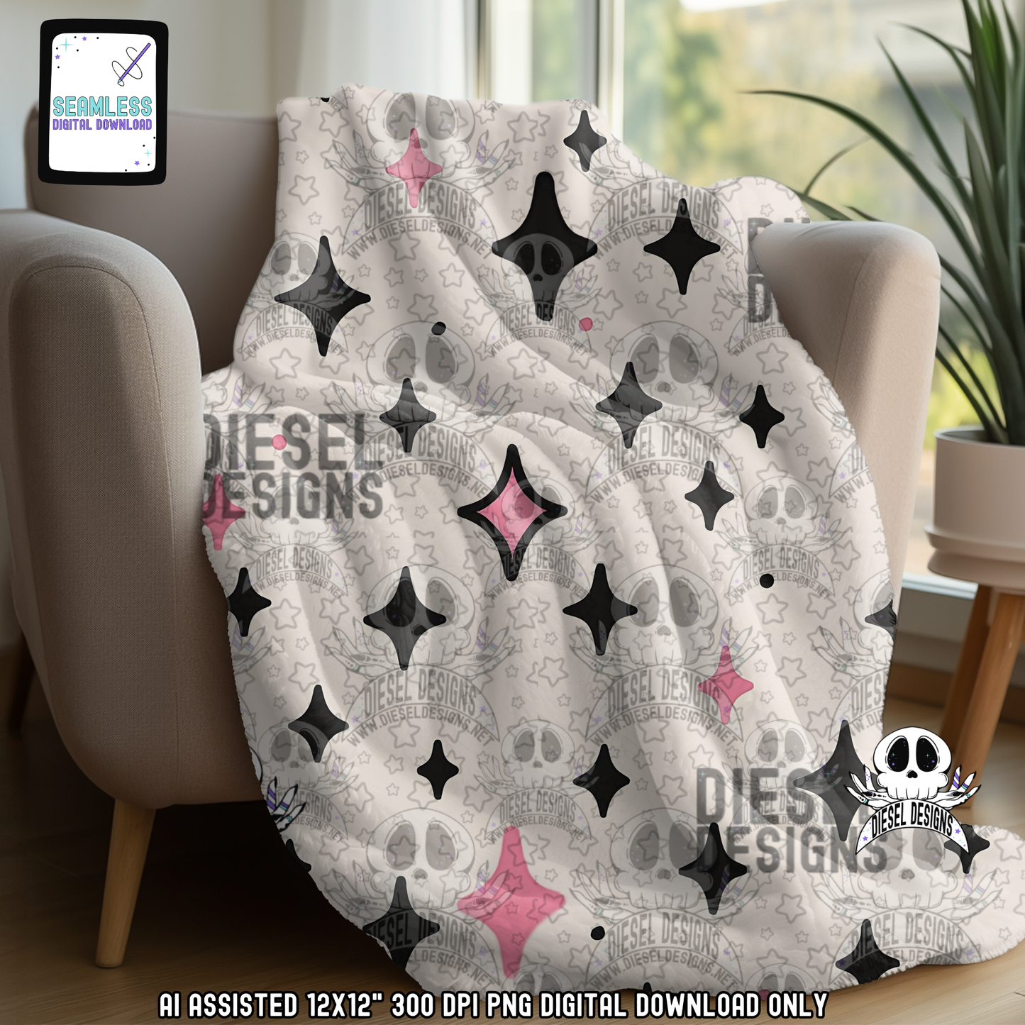 Haunted Lattes V3 Seamless | Seamless File | 300 DPI | 12" x 12" | Digital File only