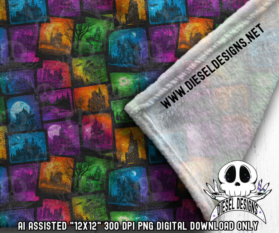 Rainbow Haunts V3 Seamless | Seamless File | 300 DPI | 12" x 12" | Digital File only