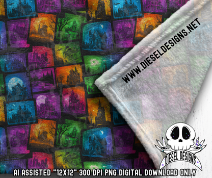 Rainbow Haunts V3 Seamless | Seamless File | 300 DPI | 12" x 12" | Digital File only