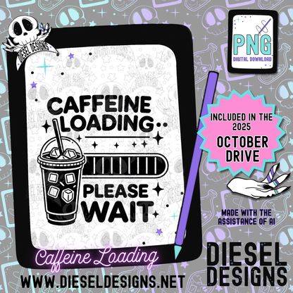 Caffeine Loading PNG  | 300 DPI | Transparent PNG | Digital File Only