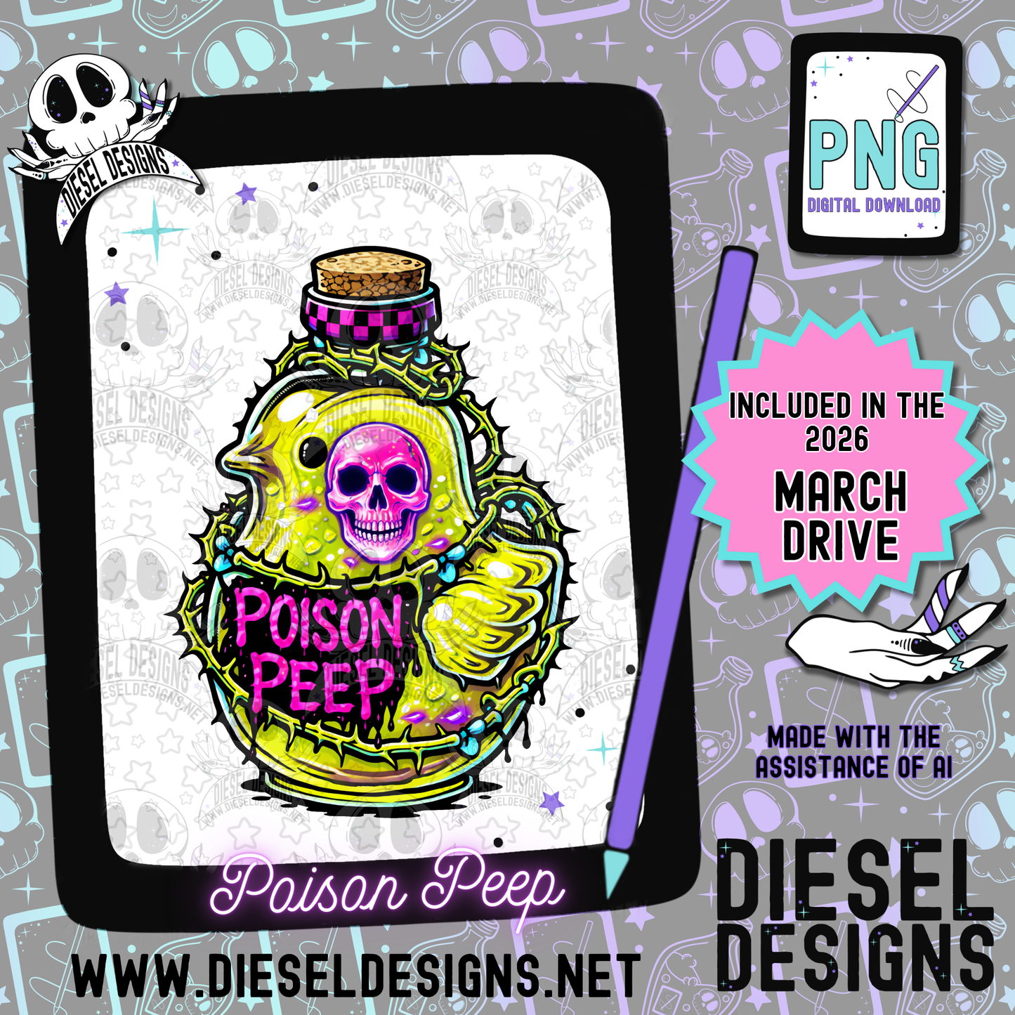 Poison Peep PNG  | 300 DPI | Transparent PNG | Digital File Only