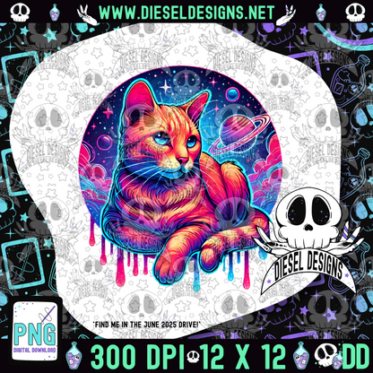 Galaxy Cat V1 PNG  | 300 DPI | Transparent PNG | Digital File Only