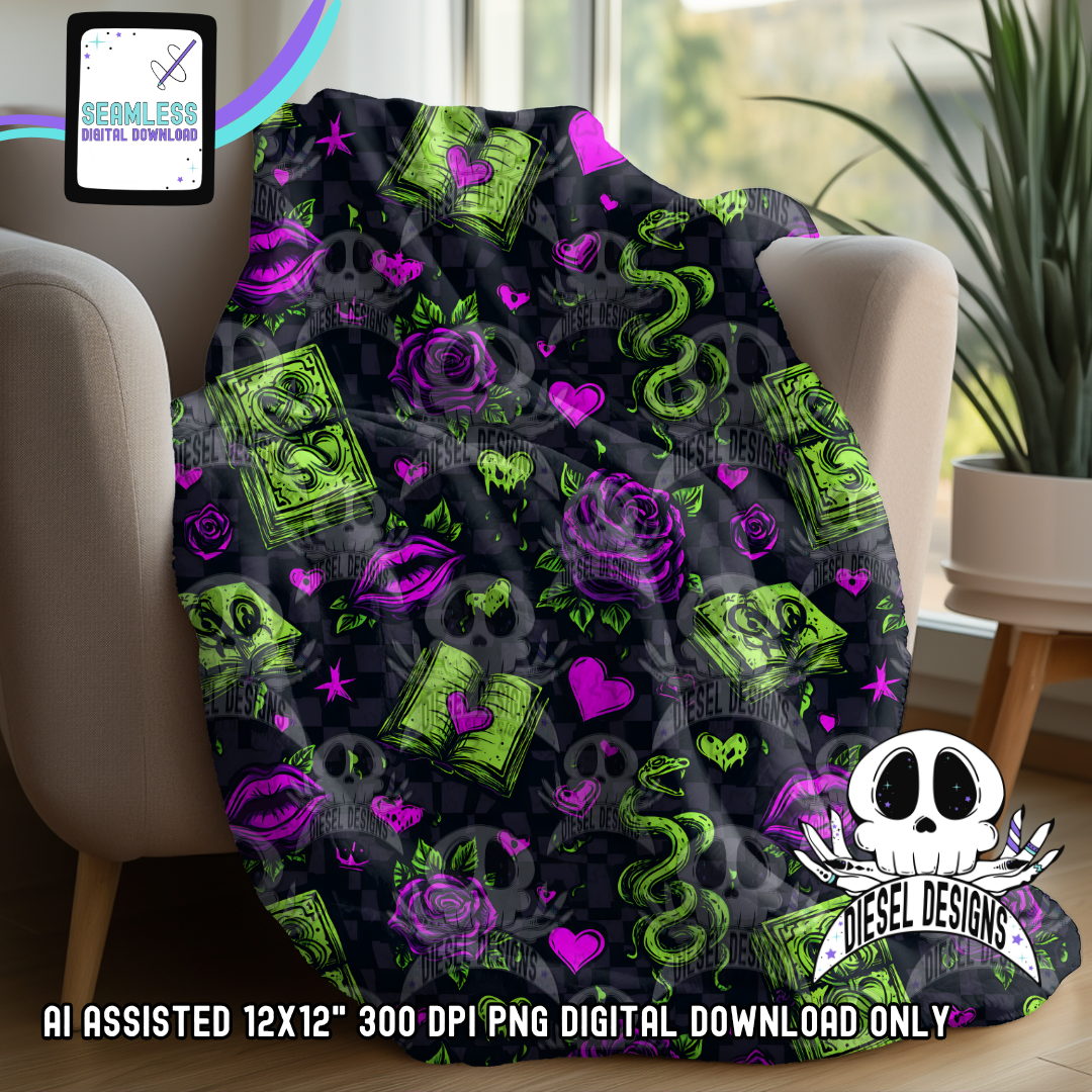 Book Snakes Seamless | Seamless File | 300 DPI | 12" x 12" | Digital File only