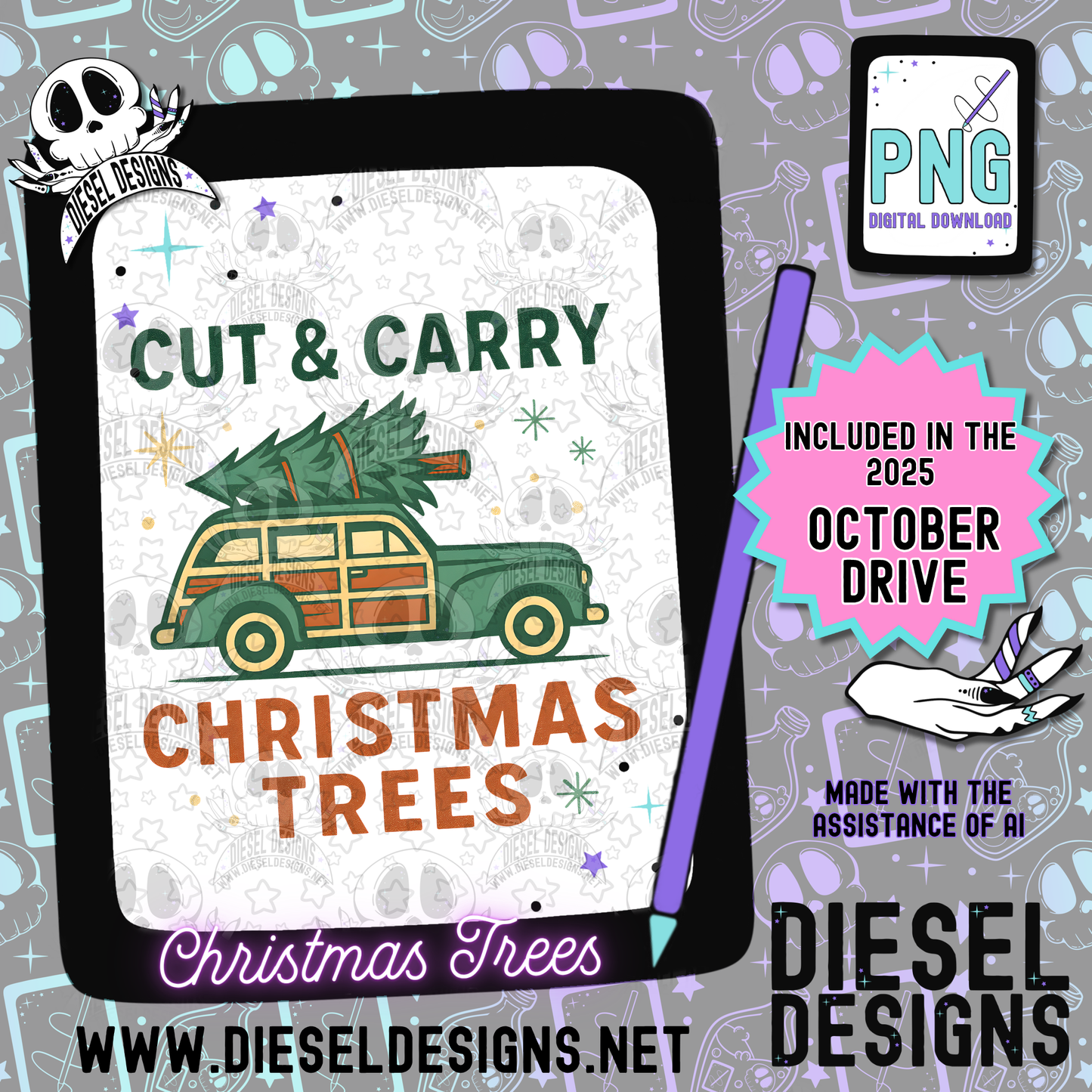 Retro Christmas PNG Bundle  | 300 DPI | Transparent PNG | Digital File Only | Bundle