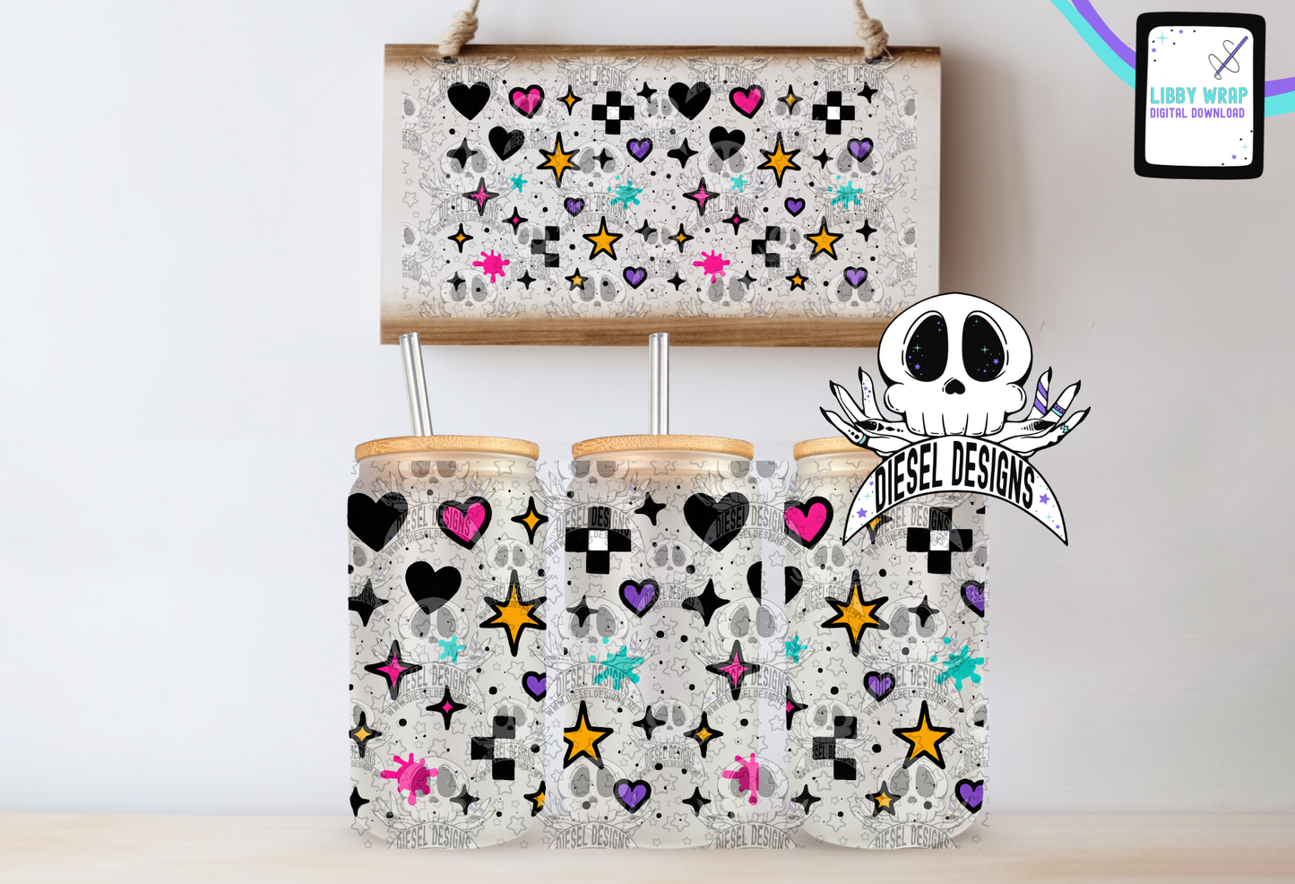 Punk Vibes LIBBY WRAP | 300 DPI PNG | 16 oz Libby Wrap | Digital File Only