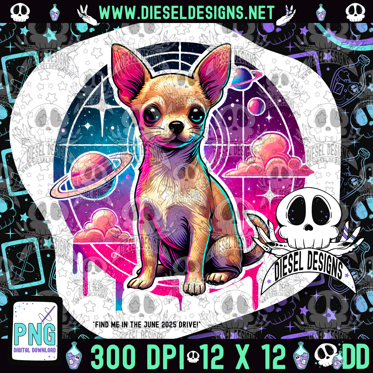 Galaxy Chihuahua PNG  | 300 DPI | Transparent PNG | Digital File Only