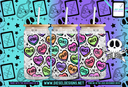 Convo Heart LIBBY WRAP | 300 DPI PNG | 16 oz Libby Wrap | Digital File Only