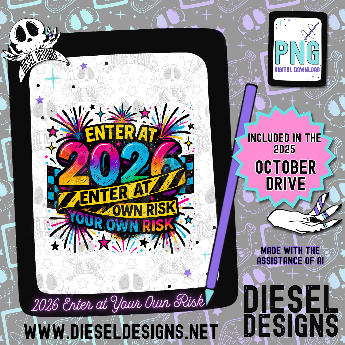 2026 Enter At Your Own Risk PNG  | 300 DPI | Transparent PNG | Digital File Only