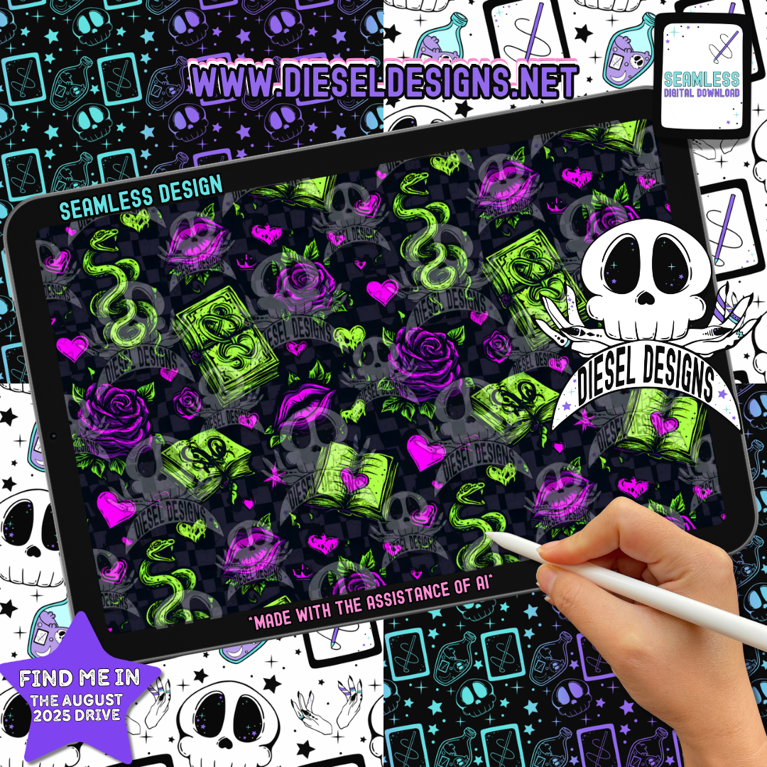 Book Snakes Seamless | Seamless File | 300 DPI | 12" x 12" | Digital File only