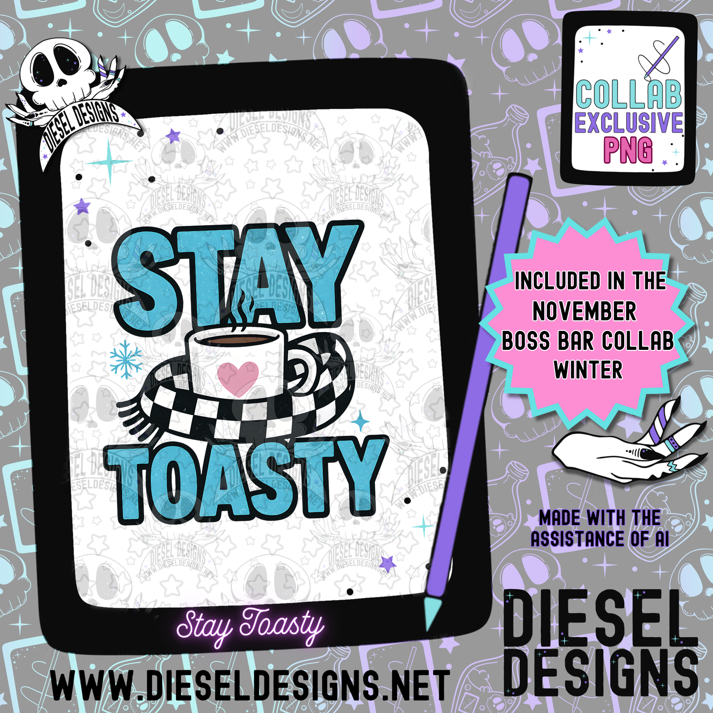 Winter The Boss Bar Collab | 300 DPI | PNG | Seamless | Tumbler Wraps | Collab | Digital File Only