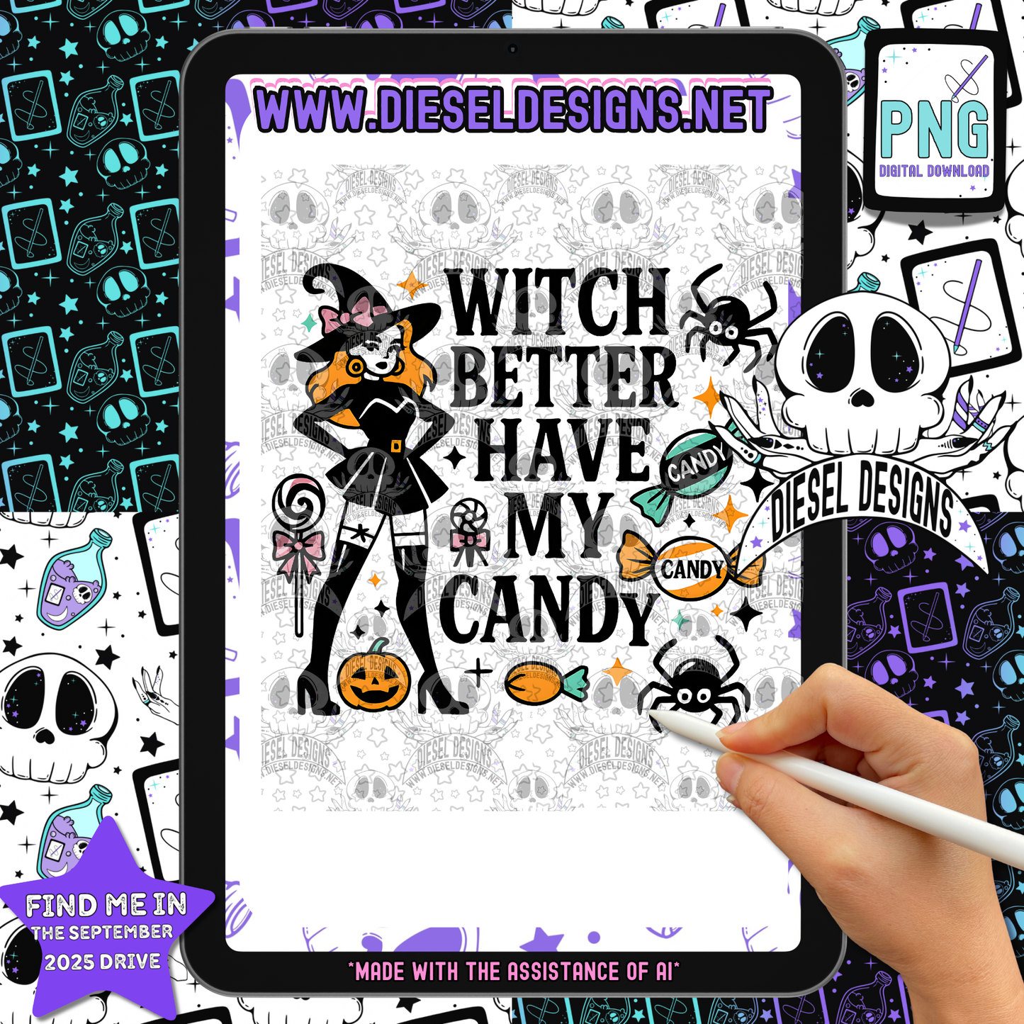 Witch Better Have My Candy — Cute Halloween PNG for Shirts, Stickers, Tumblers & Sublimation (Digital Download) 🧙‍♀️🍬