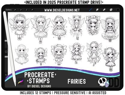 Fairies Procreate Stamp Set | PROCREATE BRUSHES/STAMPS | Digital File Only