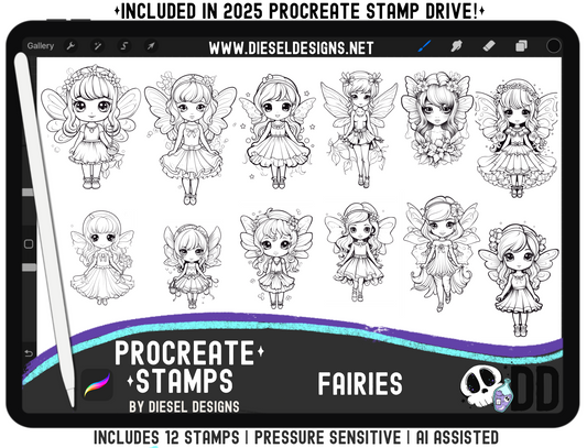 Fairies Procreate Stamp Set | PROCREATE BRUSHES/STAMPS | Digital File Only