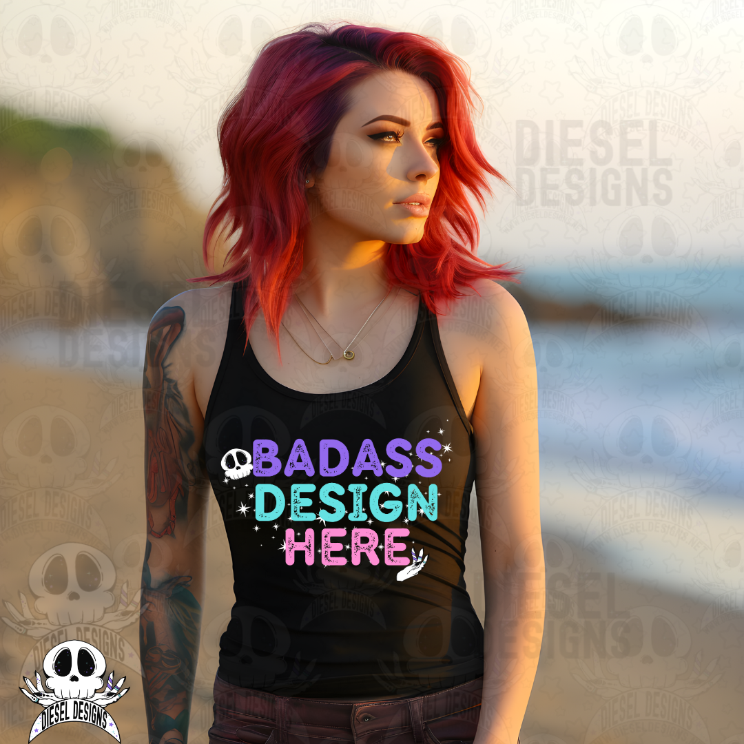 Beachy Babes Tank Top Mock Ups Set of 6 AI Assisted Mock UP | PNG |