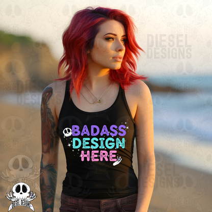 Beachy Babes Tank Top Mock Ups Set of 6 AI Assisted Mock UP | PNG |